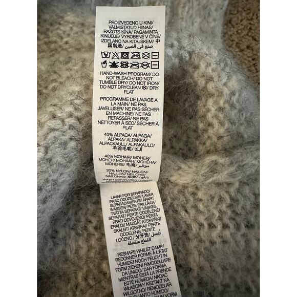 Sweaty Betty Alpaca Mohair Blend Hoodie Heather Gray Size M ScandiStyle - Picture 8 of 8